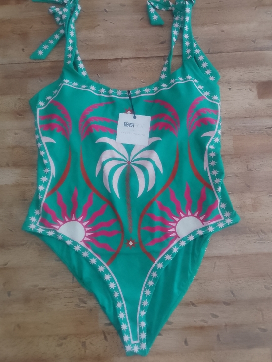 Beach Riot Other - Beach Riot Green Tank with Pink and White Tropical Print Anthropologie
